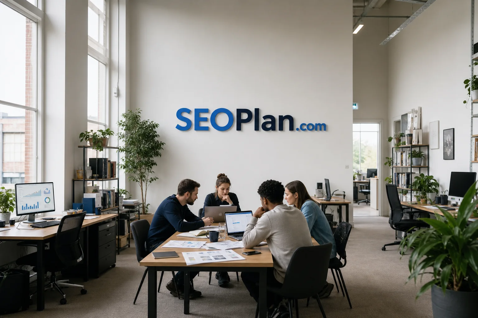 SEOPlan team reviewing analytics, site architecture, and content plans
