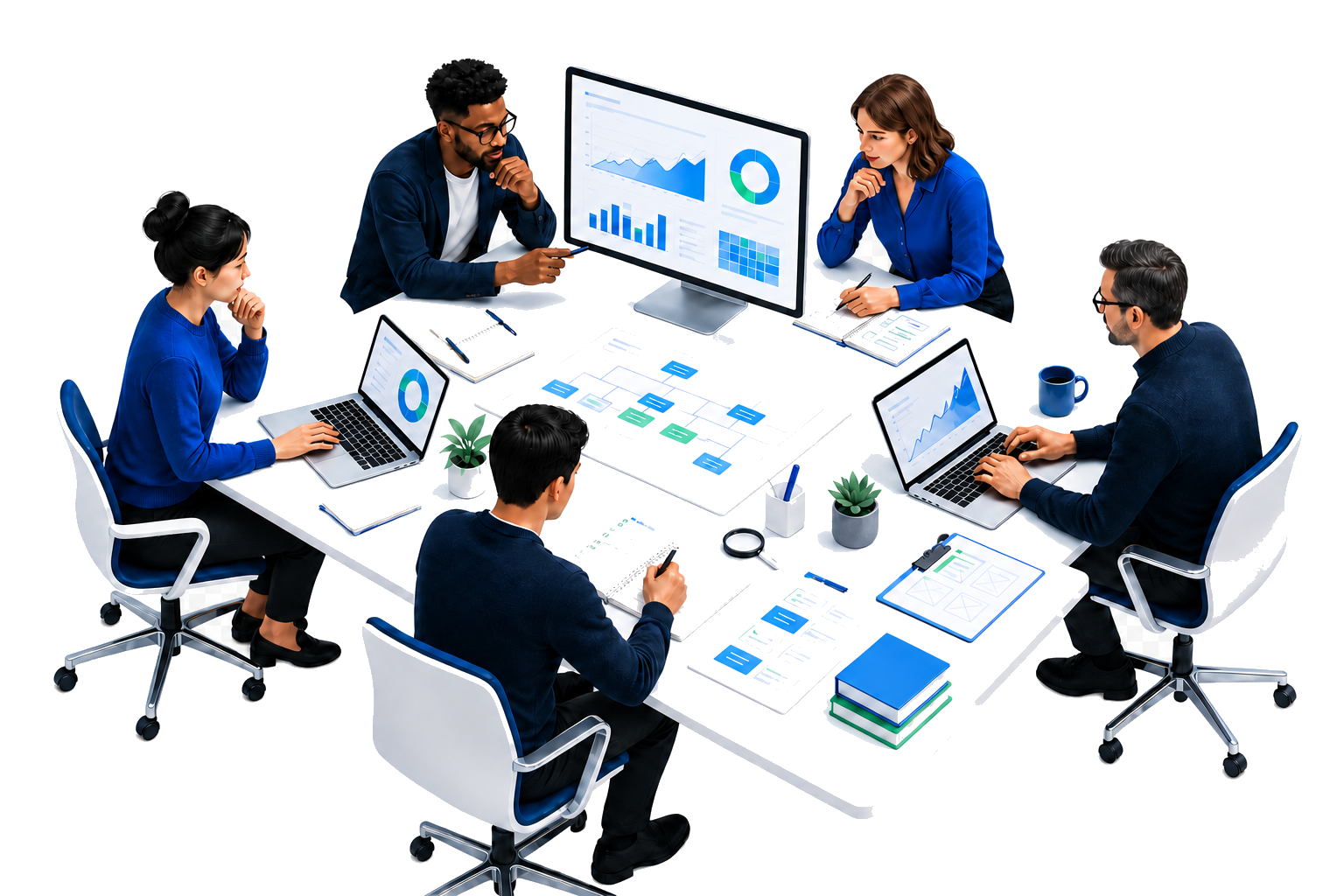 SEOPlan team reviewing analytics, site architecture, and content plans
